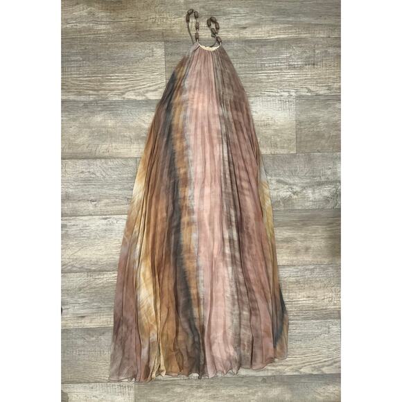 ZARA Multicolor Halter Open Back Pleated Midi Dress NWT | Size M - Picture 15 of 16